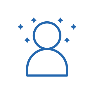 icono de una persona y estrellas